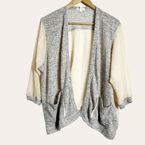 Urban Outfitters Silence + Noise Gray Cream Sheer Cardigan Sweater Size M